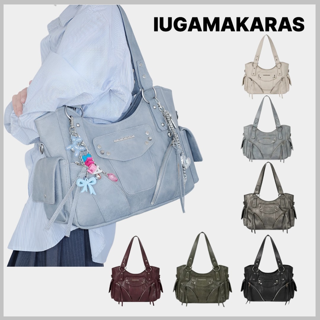 IUGAMAKARAS Studded Leather Shoulder Bag ショルダーバッグ