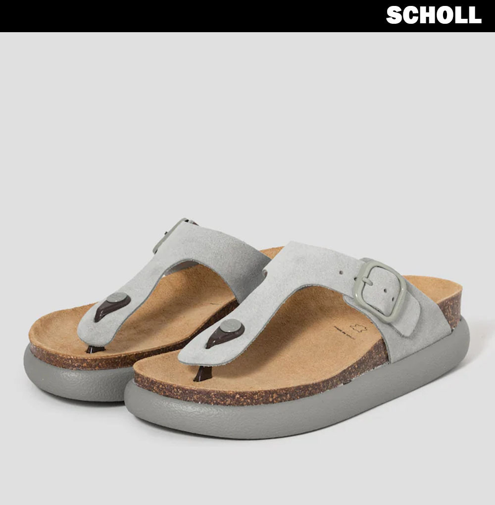 SCHOLL ● Cork Flipflop Chunky Brush Sandals - Green