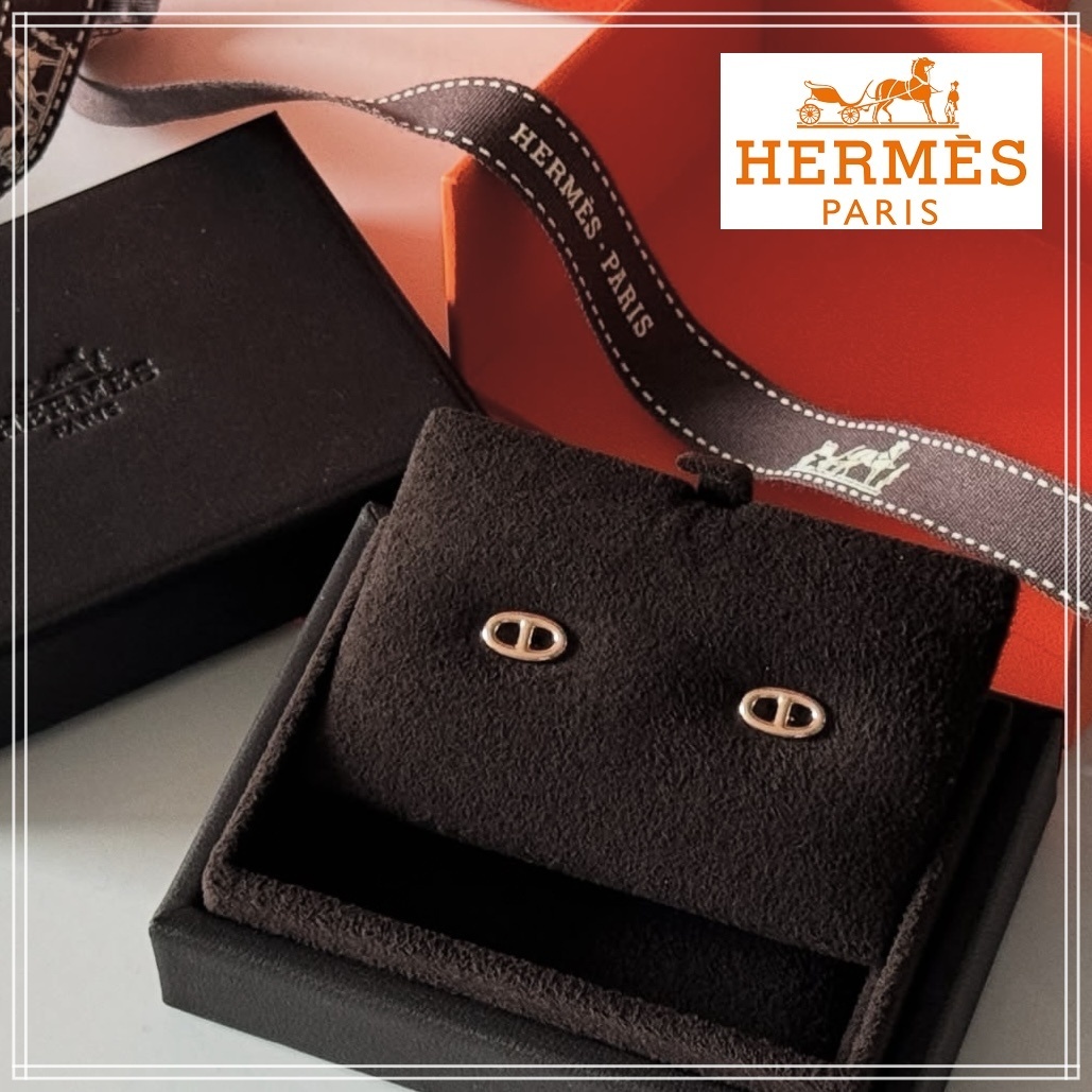 ローズゴールド【HERMES】シェーヌダンクル TPM ピアス