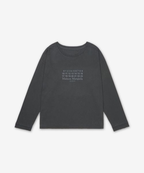 【関税込】 ナンバーロゴ Tシャツ - ウォッシュドブラック