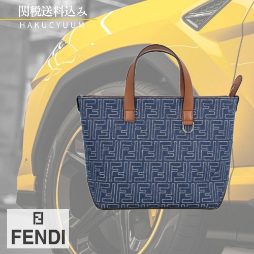 FENDI デニム調FFジャカード FFショッピングバッグ スモール
