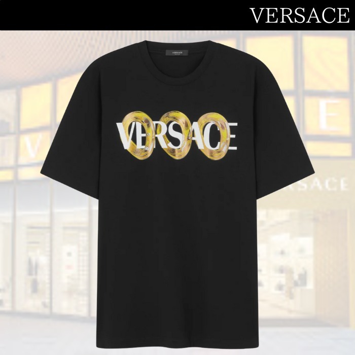 関税込★VIP価格【VERSACE】ロゴ Tシャツ マキシ チェーン