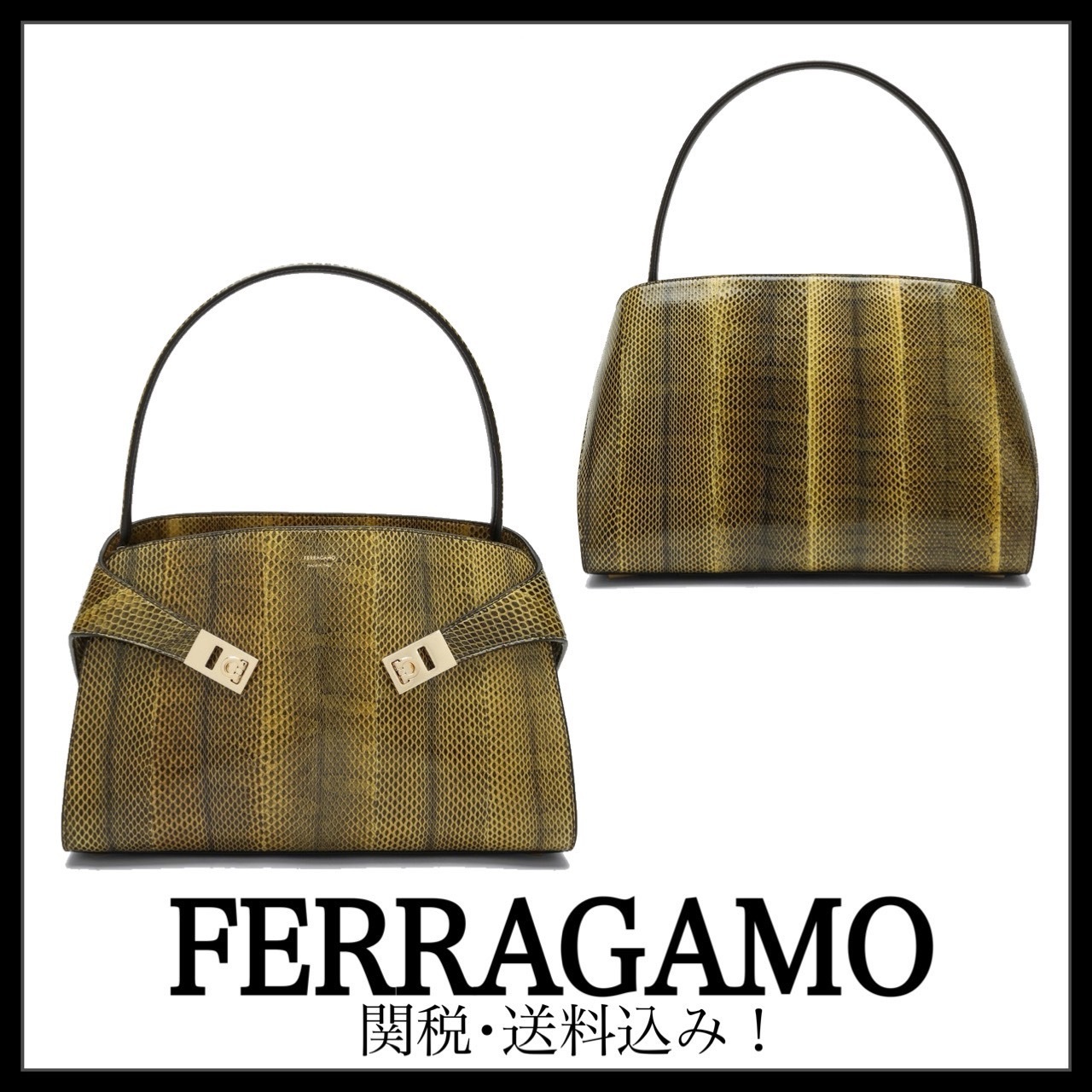＊FERRAGAMO＊ ハグソフトMバッグ ジンジャー ダークブラウン