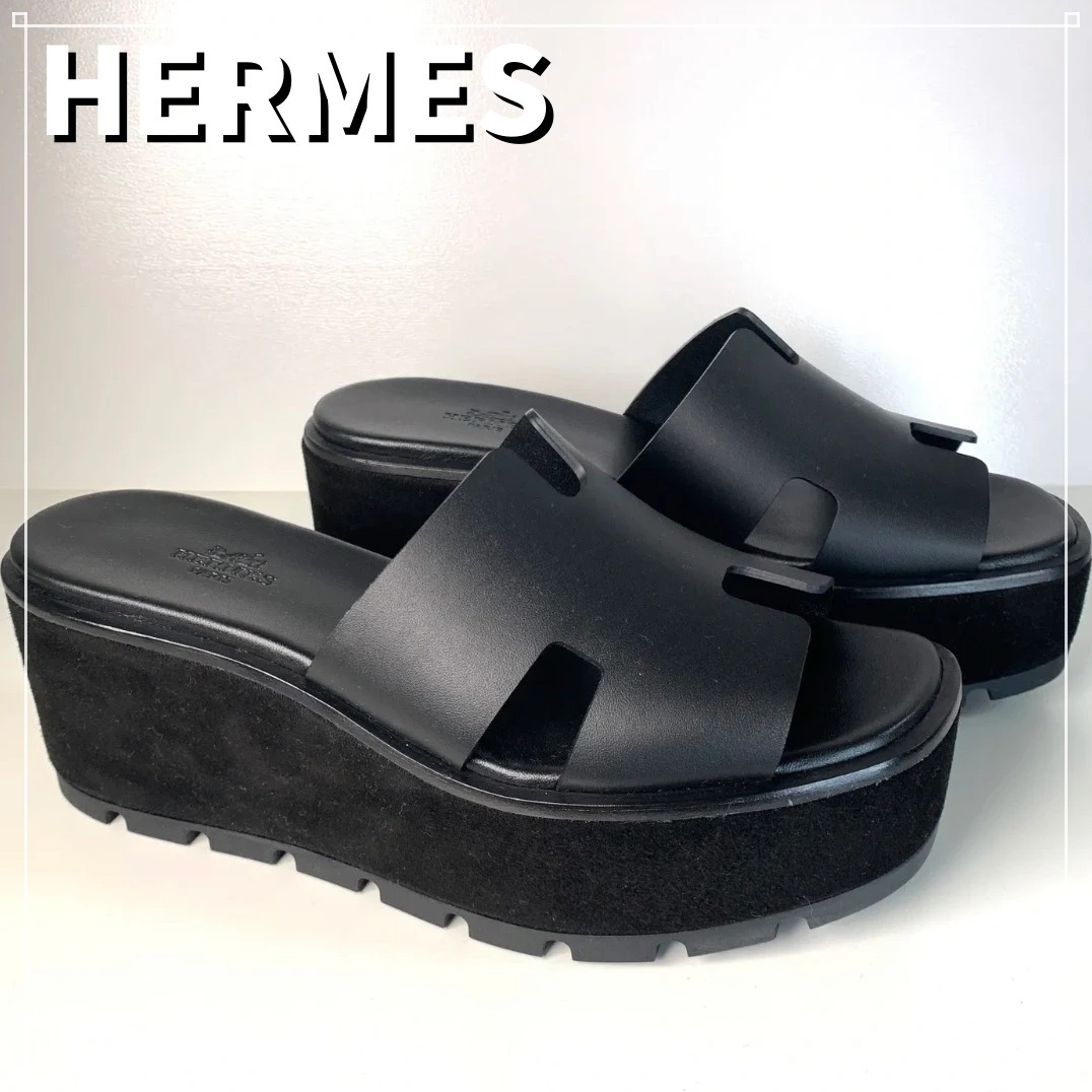 【洗練の厚底美】HERMES エズ 30 厚底 サンダル