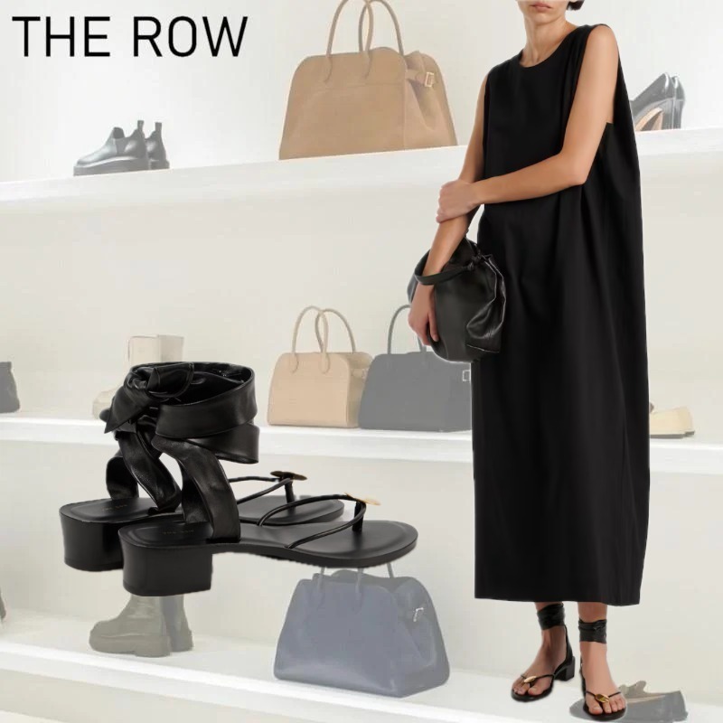 【THE ROW】コードレザーTバックサンダル
