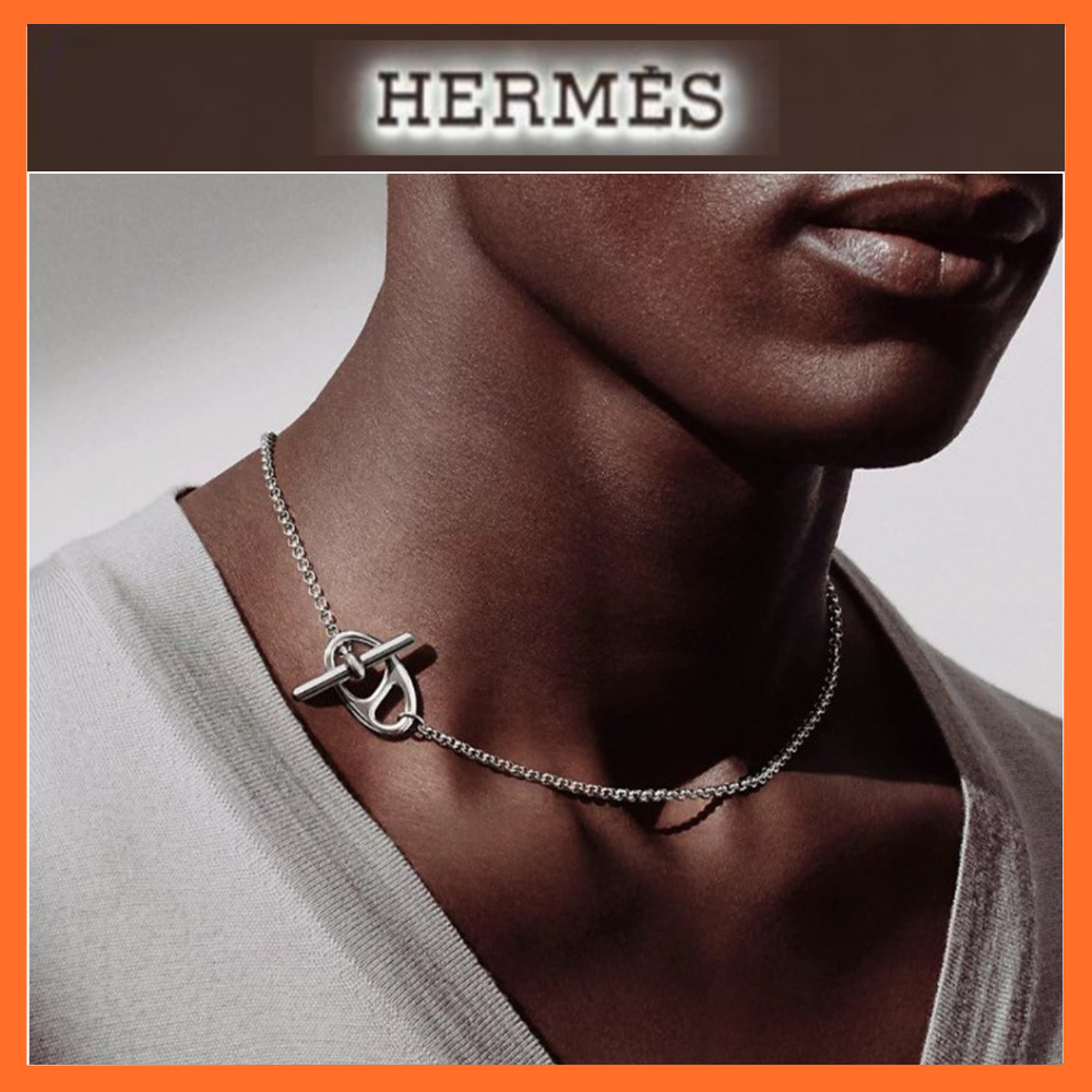 シンプルでも目を惹く【HERMES】Chaine d'ancre Punk ネックレス