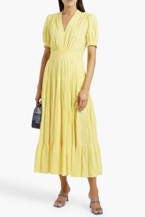 DIANE VON FURSTENBERG ガーゼ ミディワンピース ティアード