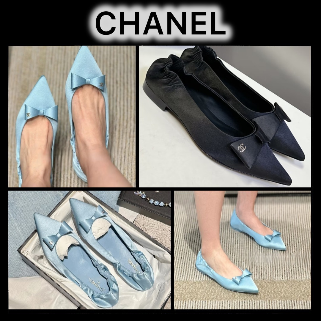 ★リボンが目を引く★CHANEL バレリーナ