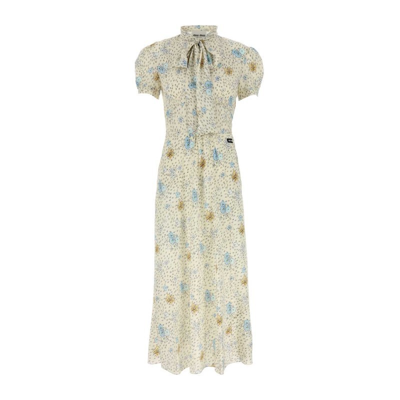 ワンピース MiuMiu FW25 Printed silk dress (MF5972SOOO174J F0009)