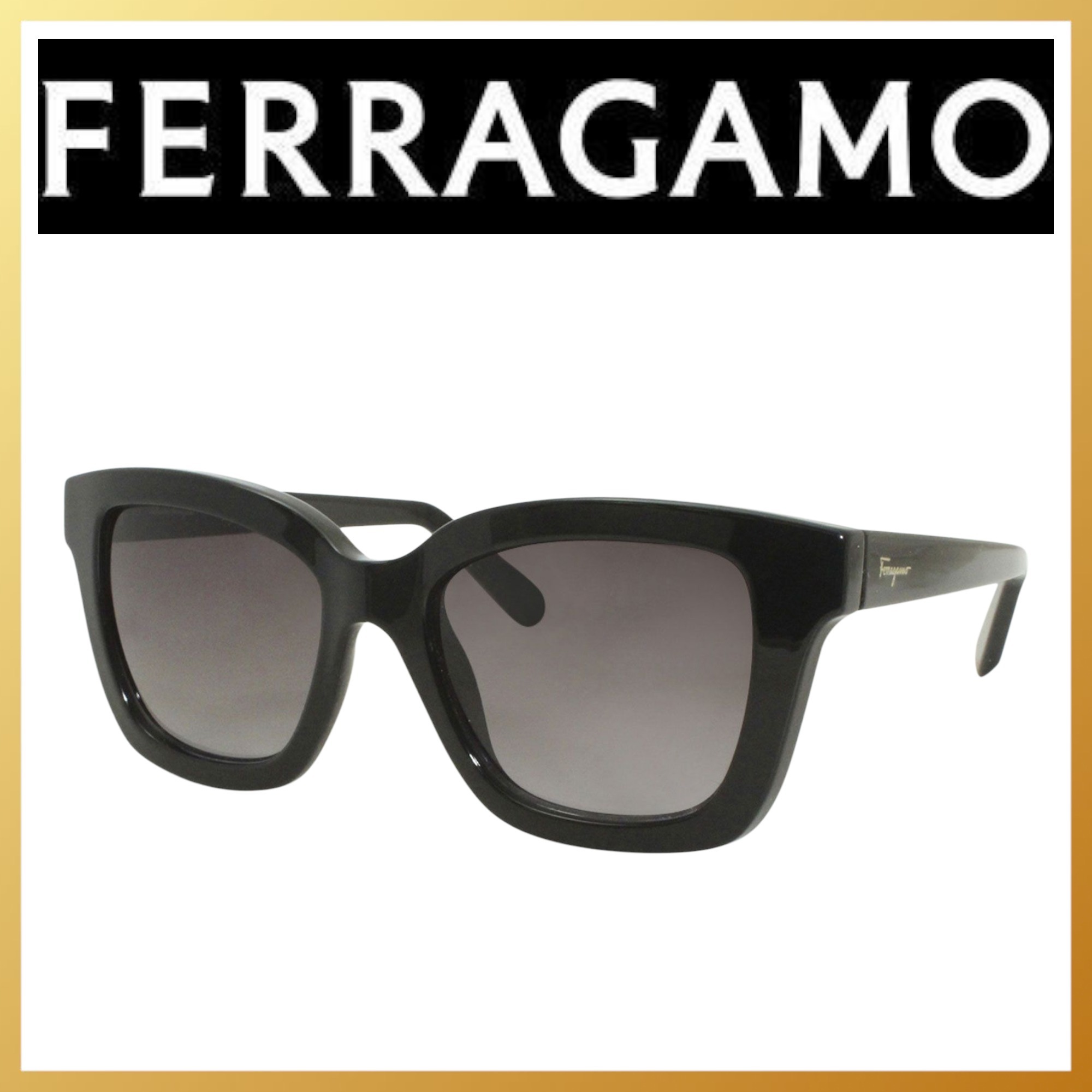 ● FERRAGAMO ● サングラス Black / Grey Gradient / 53mm