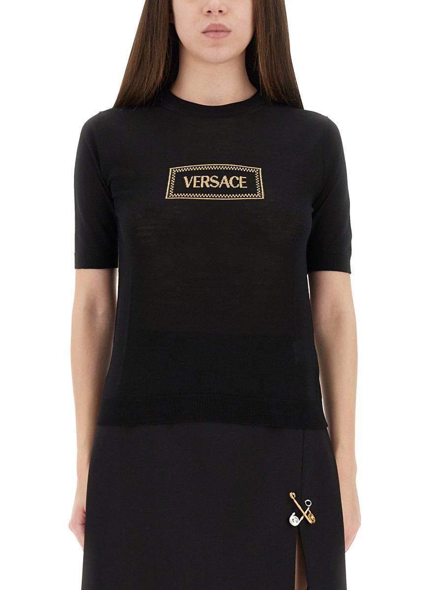 【関税＆送料込み】Versace Logo Knit T-Shirt