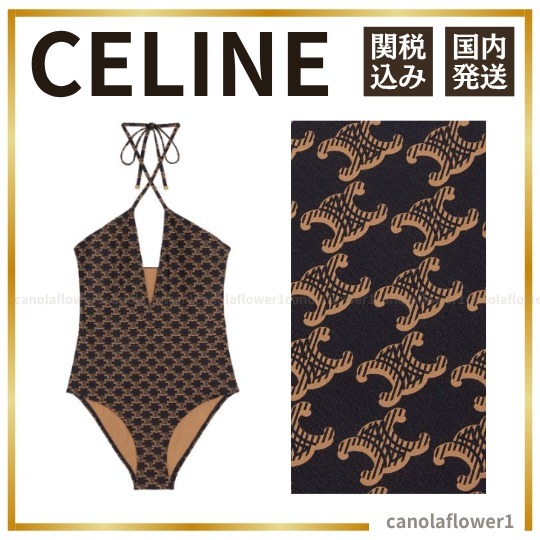 関税送料込 CELINE：セリーヌ トリオンフ モノグラム 水着