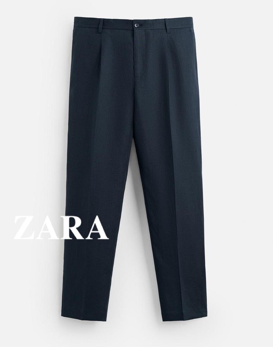 ★ドイツ発*ZARA*新作*リネンタックパンツ/DARK NAVY★