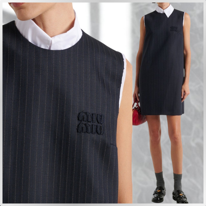 ≪洗練された個性≫【MiuMiu】ウール コットン ミニドレス