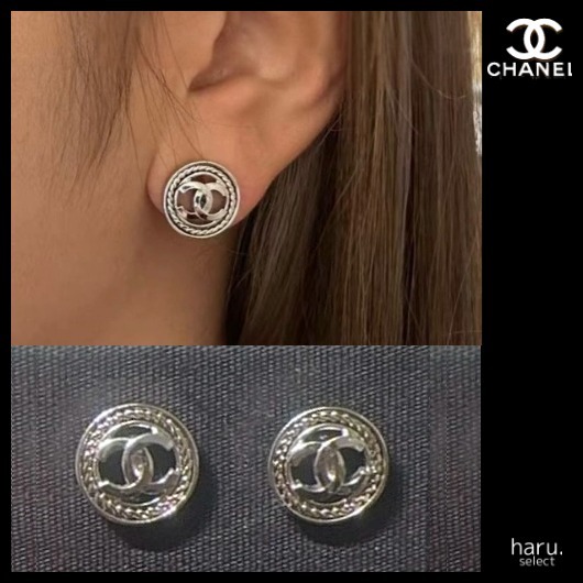 25A新作★シンプル【CHANEL】CCロゴ ピアス