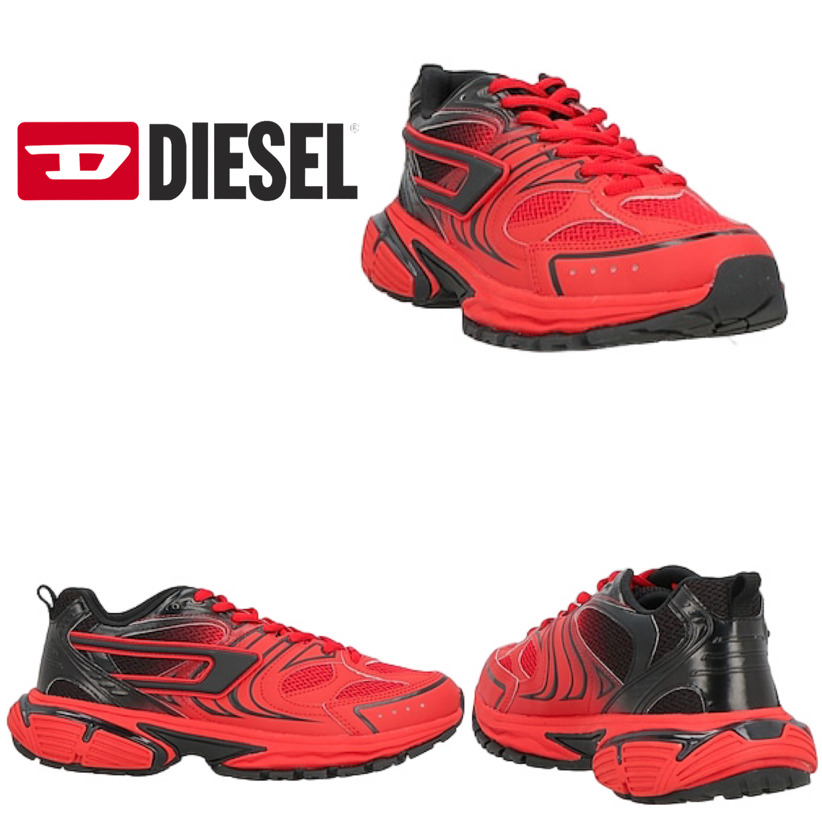 DIESEL メンズスニーカー レッド