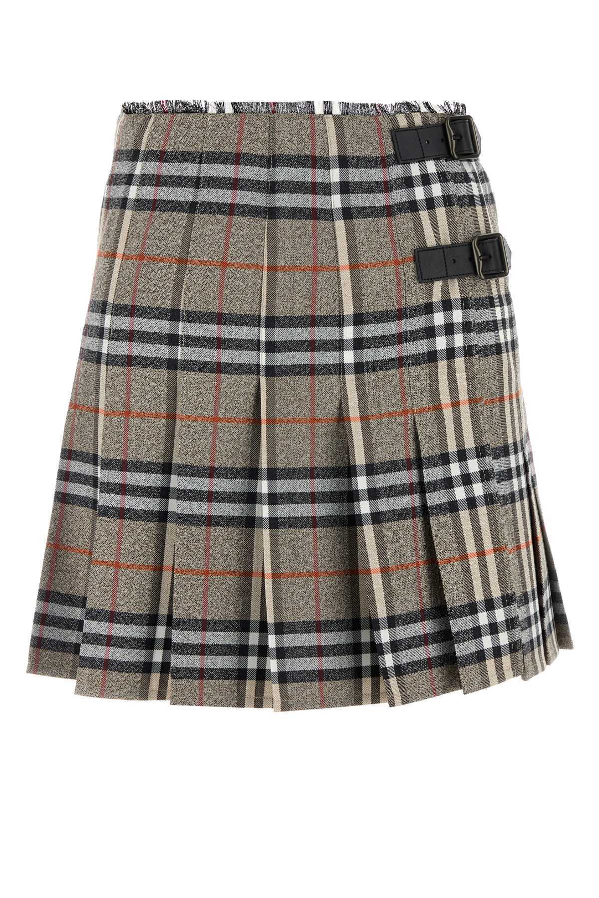 【関税&送料込】Burberry Embroidered Wool Skirt