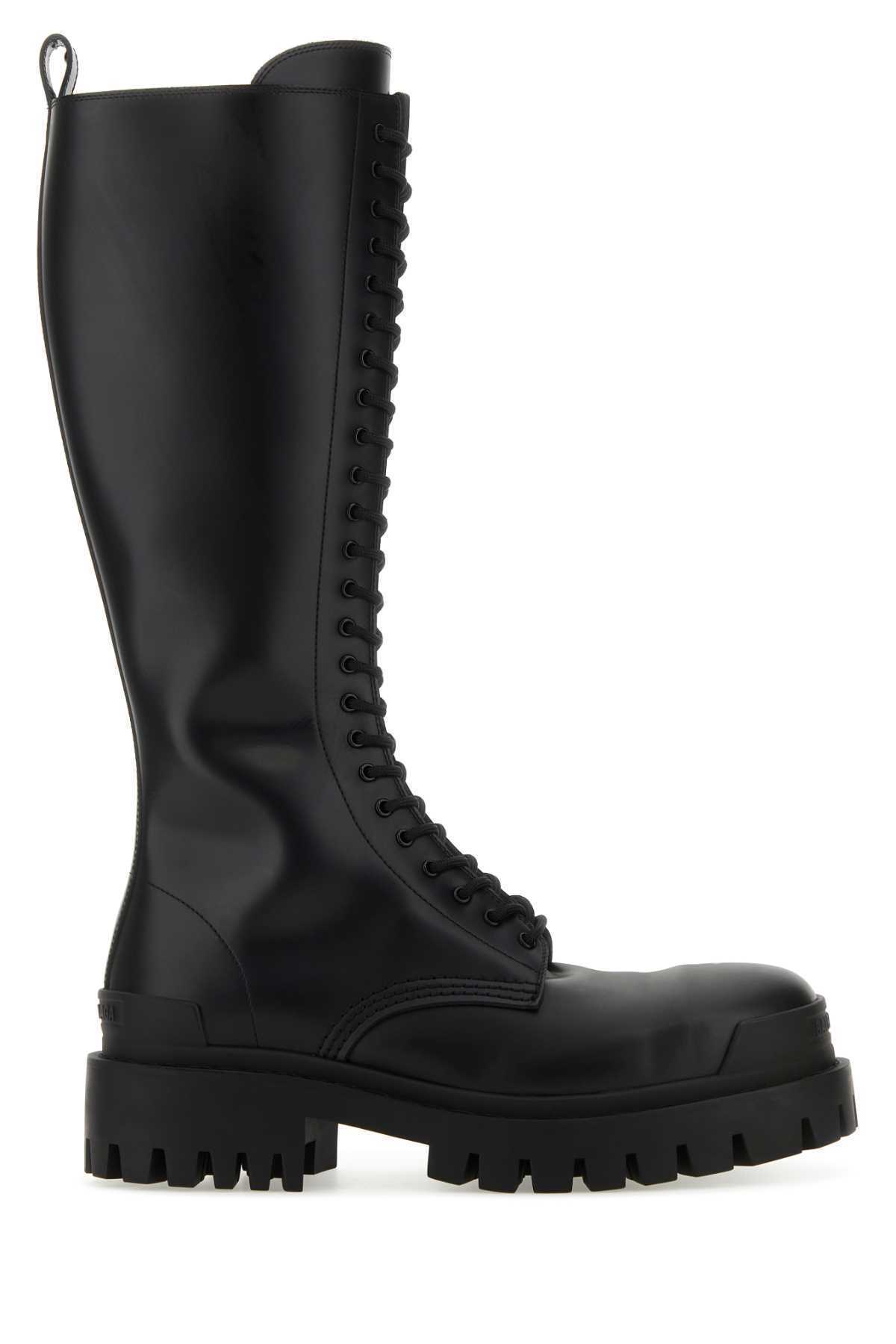 【関税&送料込】Balenciaga Black Leather Strike Boots