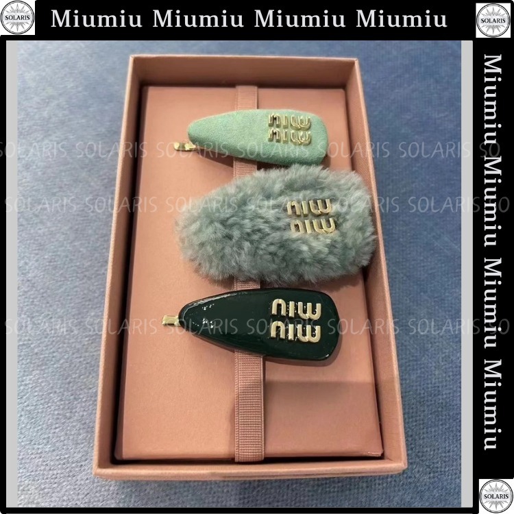 【VIP価格】MIUMIU クリップ3個セット グリーン