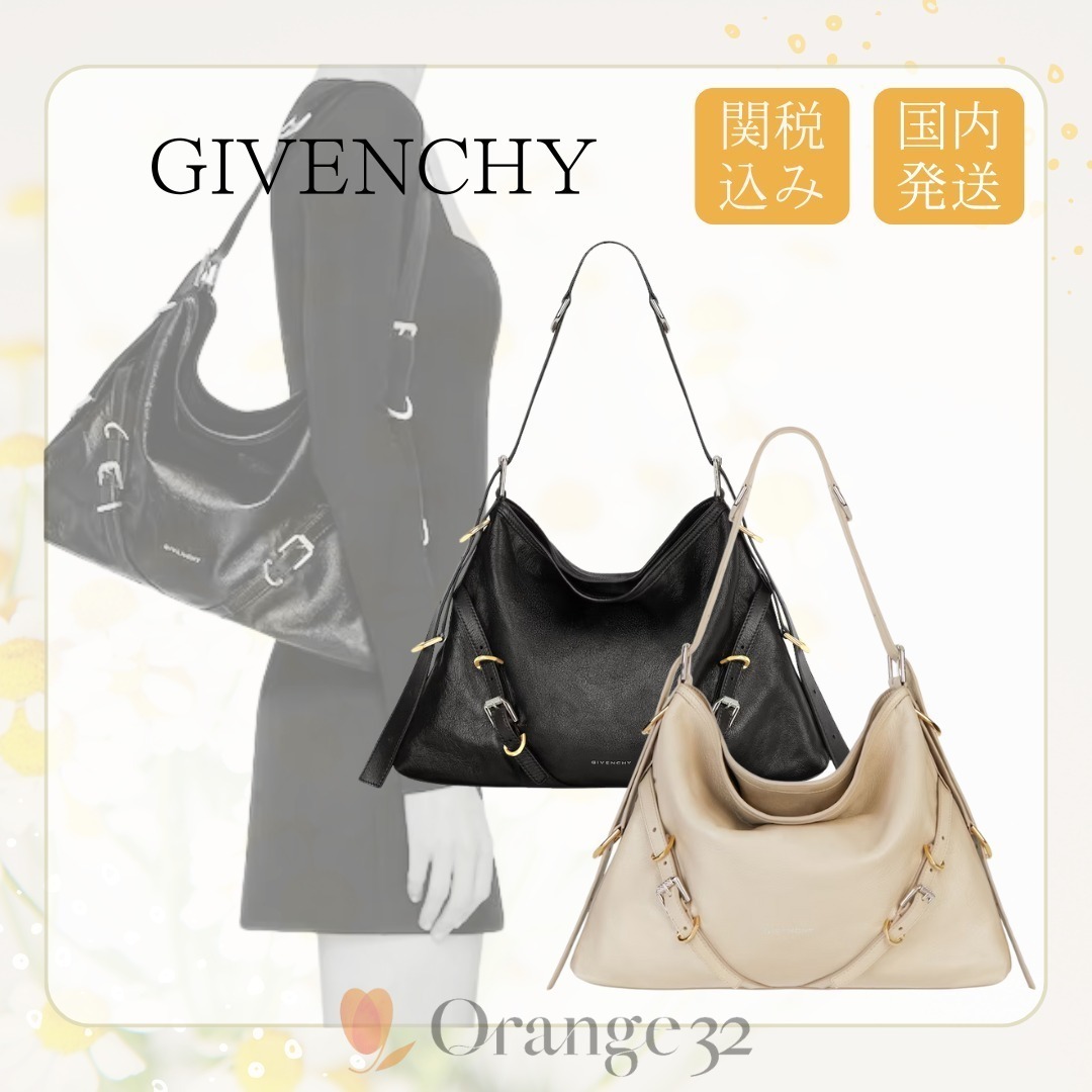 【GIVENCHY】ロゴ レザー ミディアム Voyou ショルダー バッグ