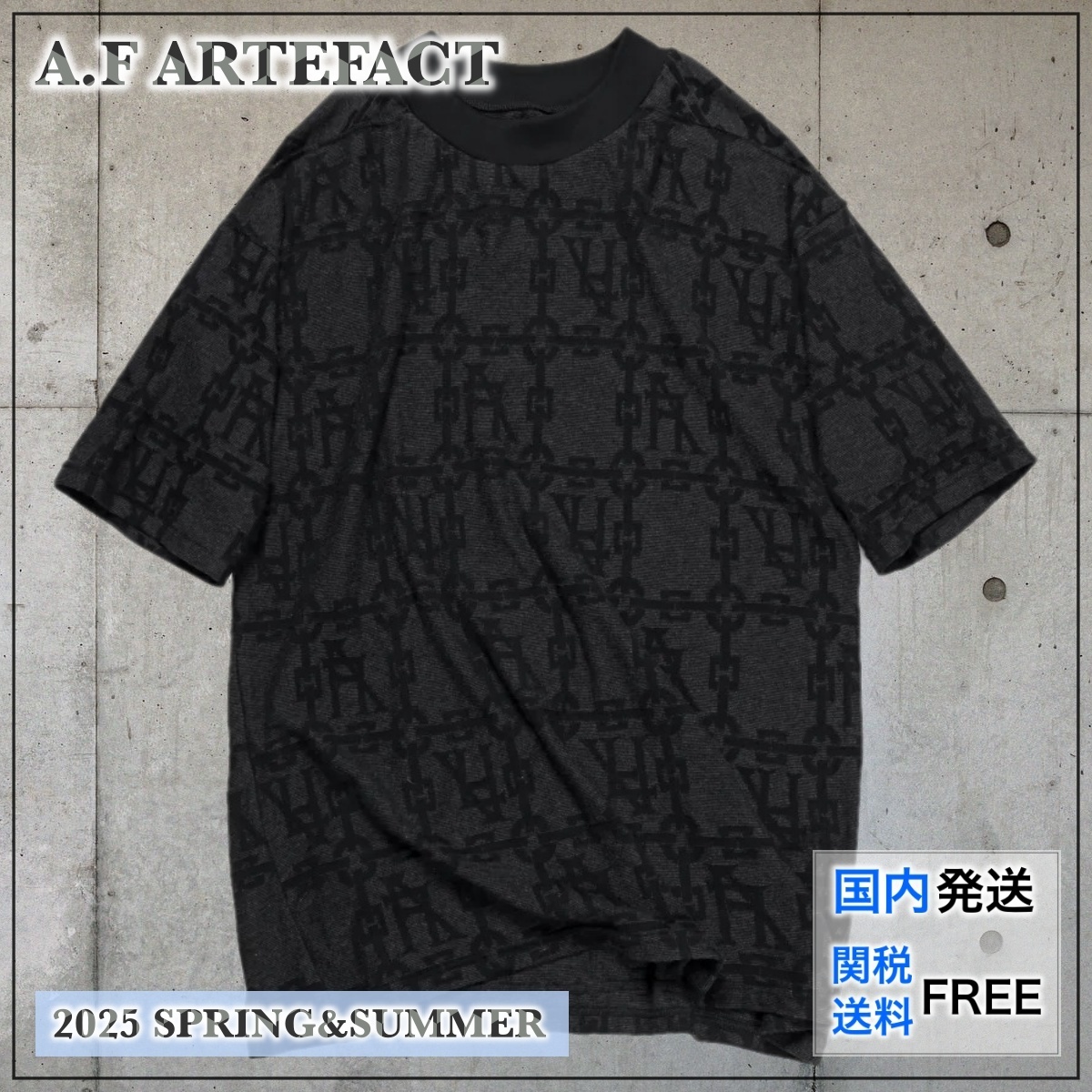 【国内買付】A.F ARTEFACT オーバーサイズ ジャカードTシャツ