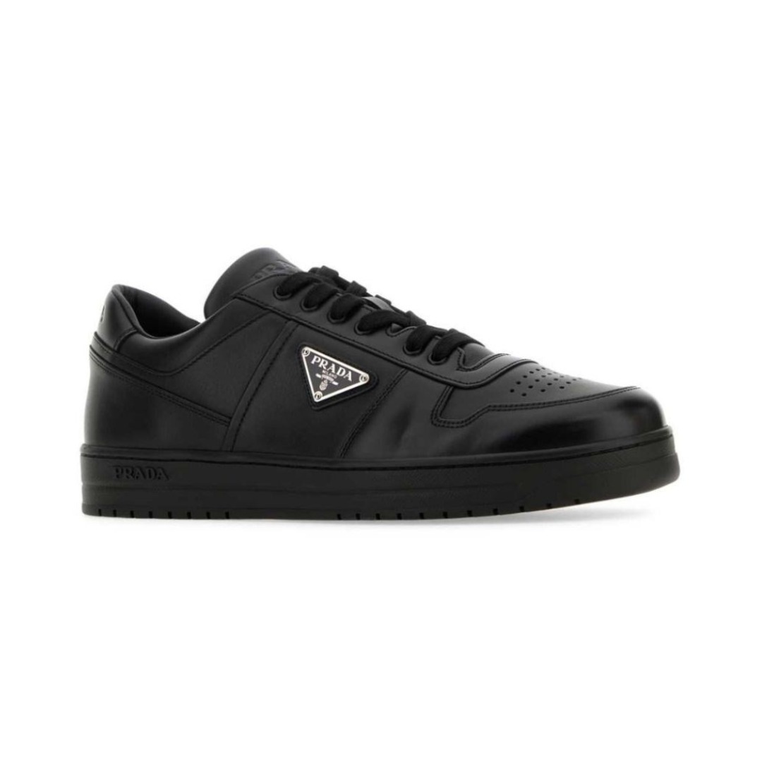 【新作】PRADA ダウンタウンスニーカー 黒 レザー メンズ