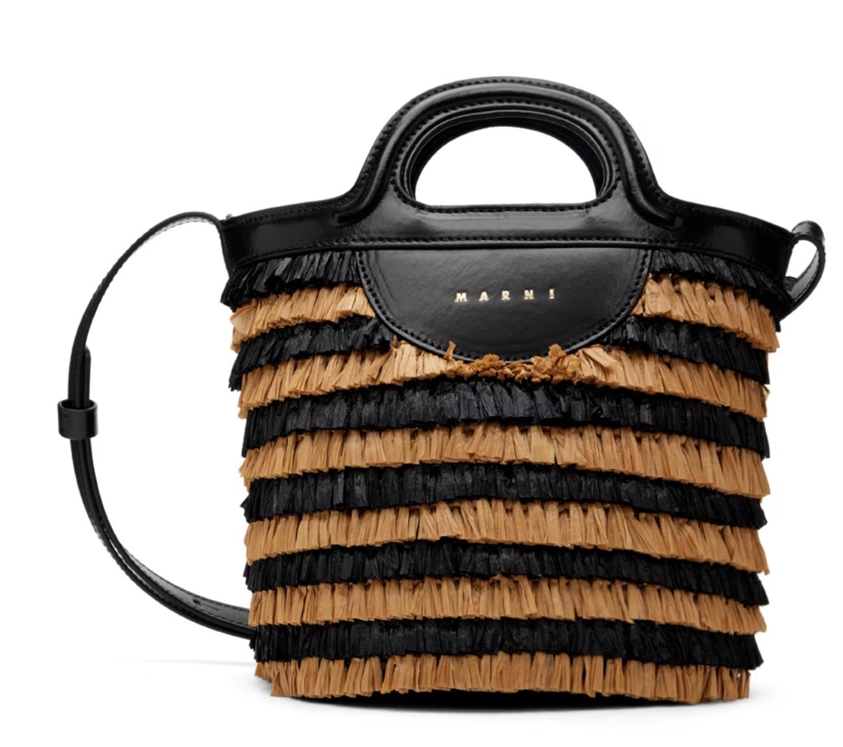 残り僅か Marni ブラック＆タン ミニTropicalia バケットバッグ