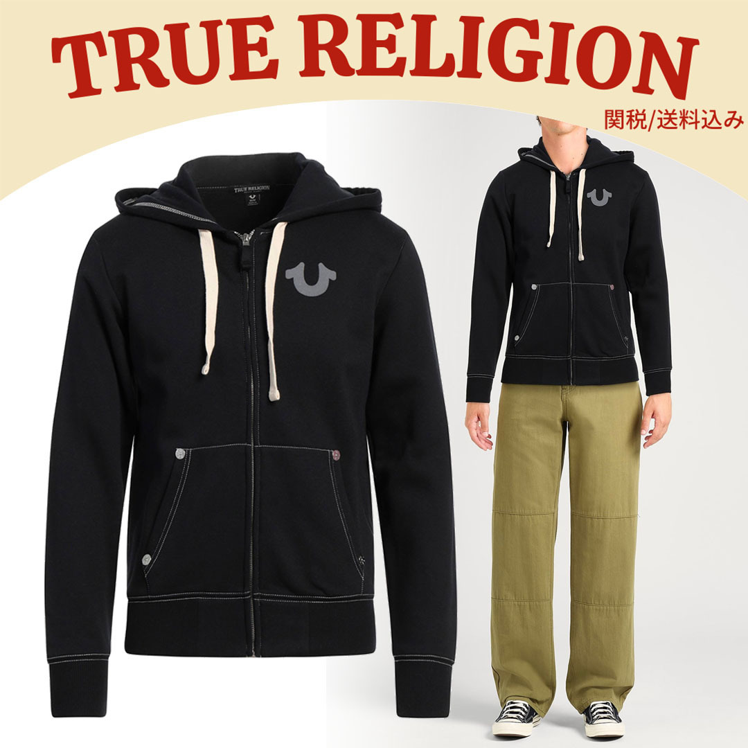 関税送料込★TRUE RELIGION★ロゴ ジップアップパーカー