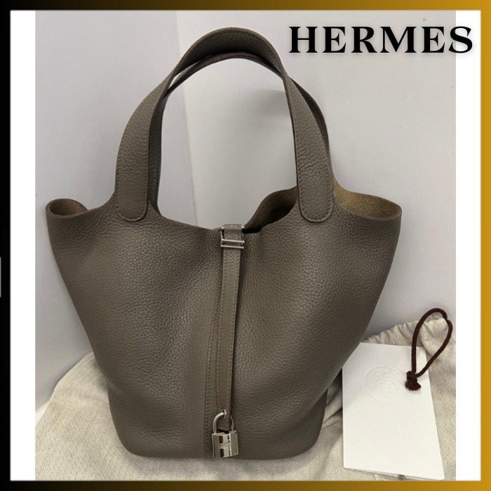 【美品 /Etain × Silver金具】HERMES ピコタンロック 22 MM