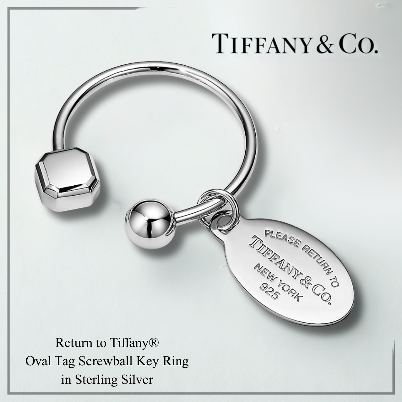 【Tiffany＆Co】大人の洗練 クラシック オーバルタグ キーリング