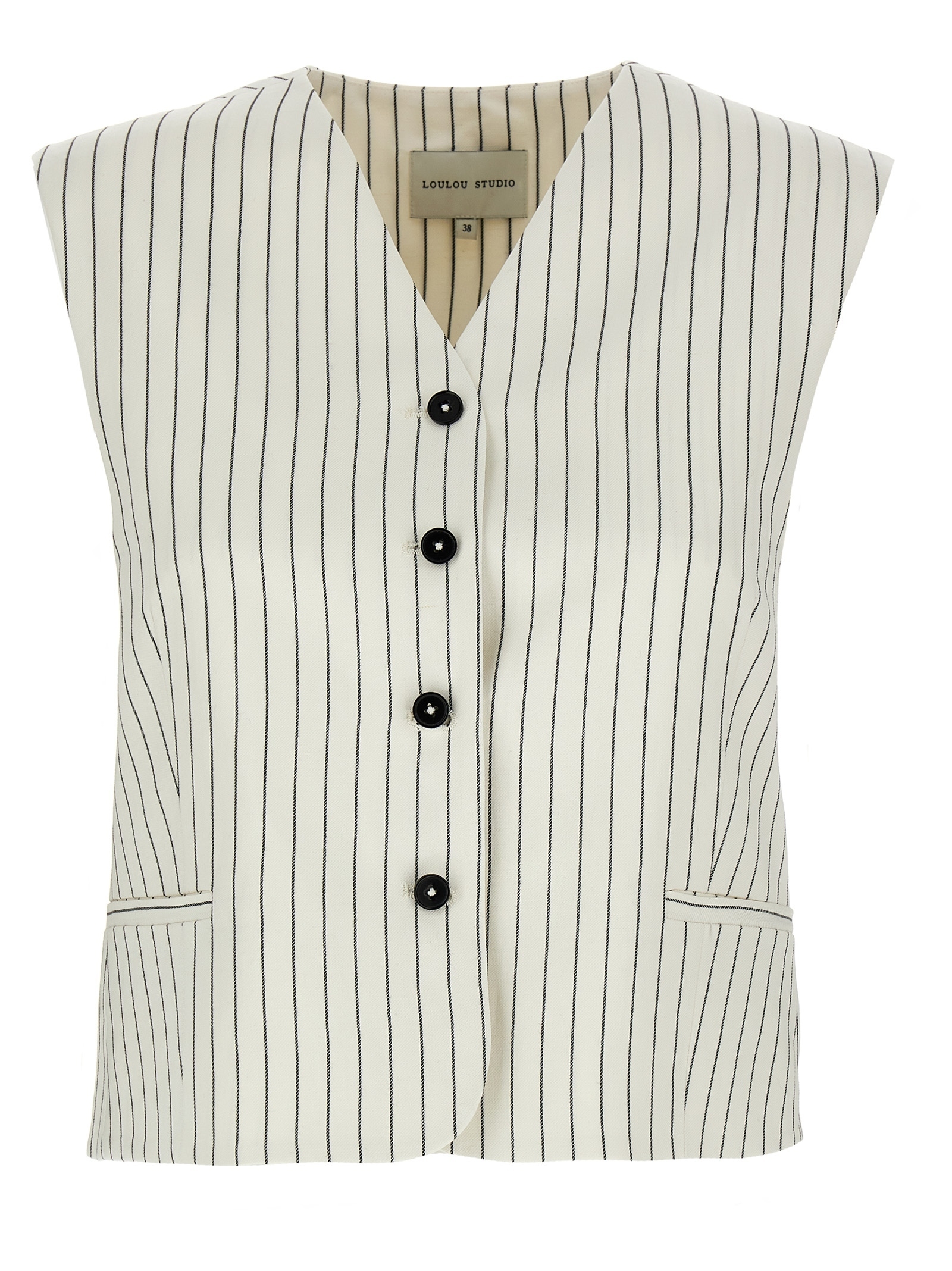 LOULOU STUDIO VANUAIVORYBLACKSTRIPES 関税送料込