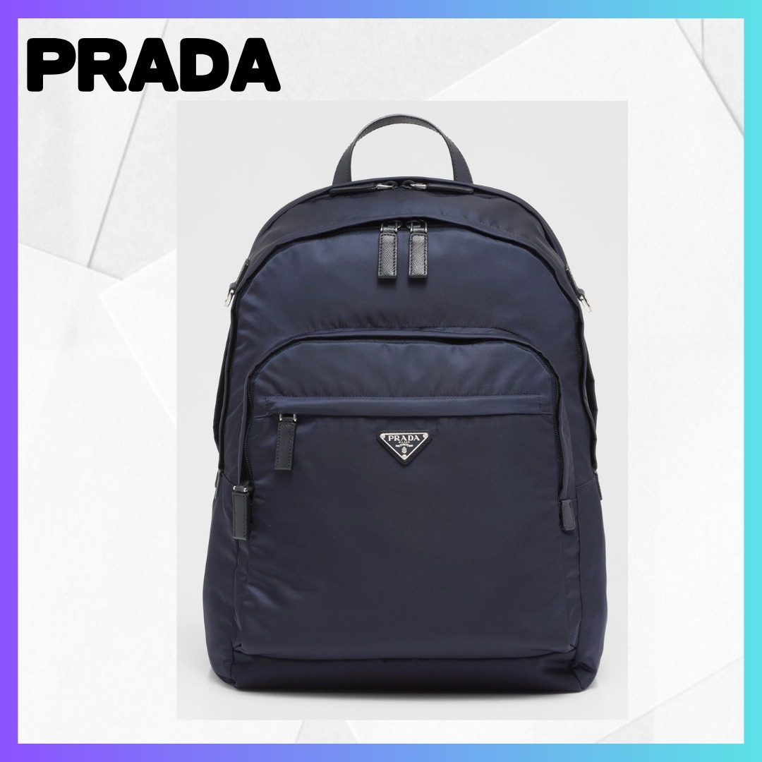 PRADA Re-Nylonとサフィアーノレザーのバックパック