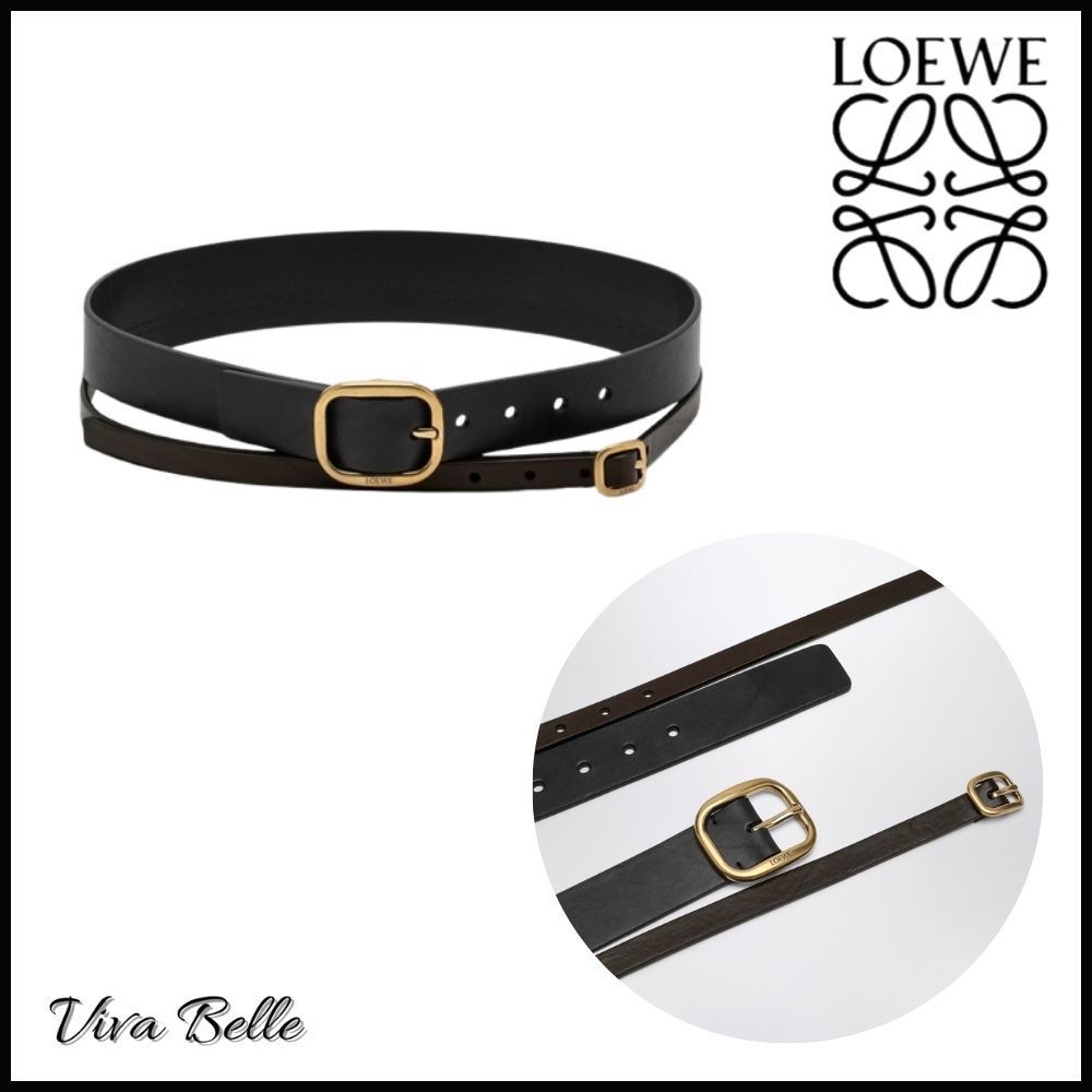 【VIP価格！】LOEWE 黒のダブルレザーベルト