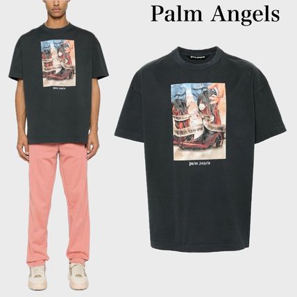 国内即発送！Palm Angelsパームエンジェルス ロゴTシャツ ブルー ブルー（青）系 Palm Angels(パームエンジェルス) Tシャツ