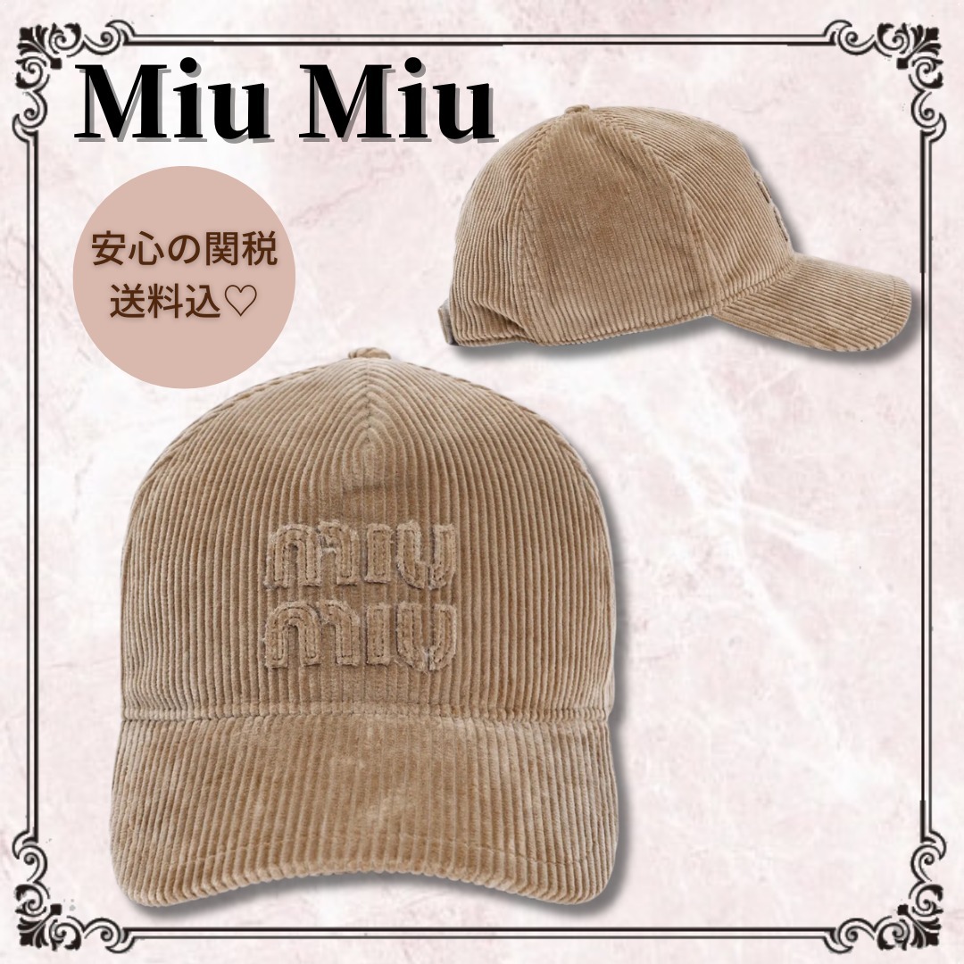 関税込♥*MiuMiu*コットン ベースボール キャップ