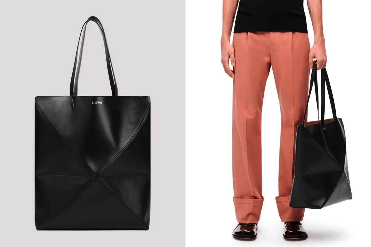 即発可能 LOEWE パズルフォルド トート ブラック ＊B933Q18X01＊