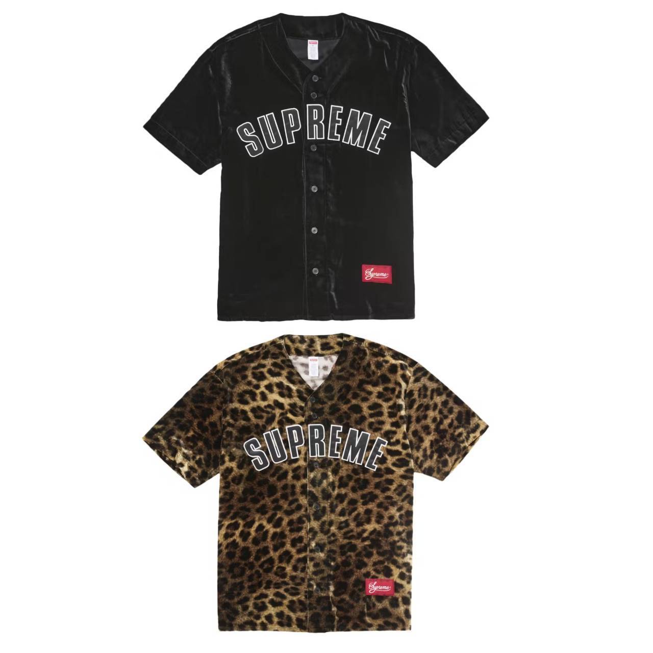 シュプリーム★ベルベット野球シャツ★Velvet Baseball