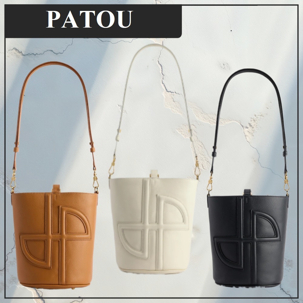 【PATOU】レザー JP バケットバッグ スモール ハンドバッグ