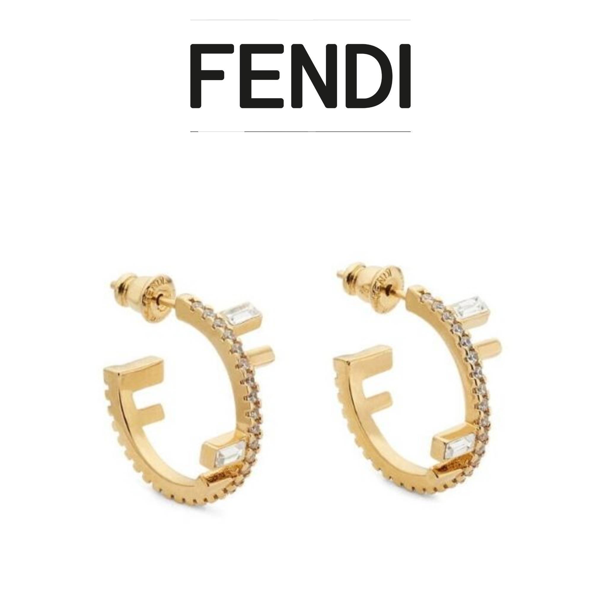 ★送料関税込★FENDI ロゴ フープ ピアス