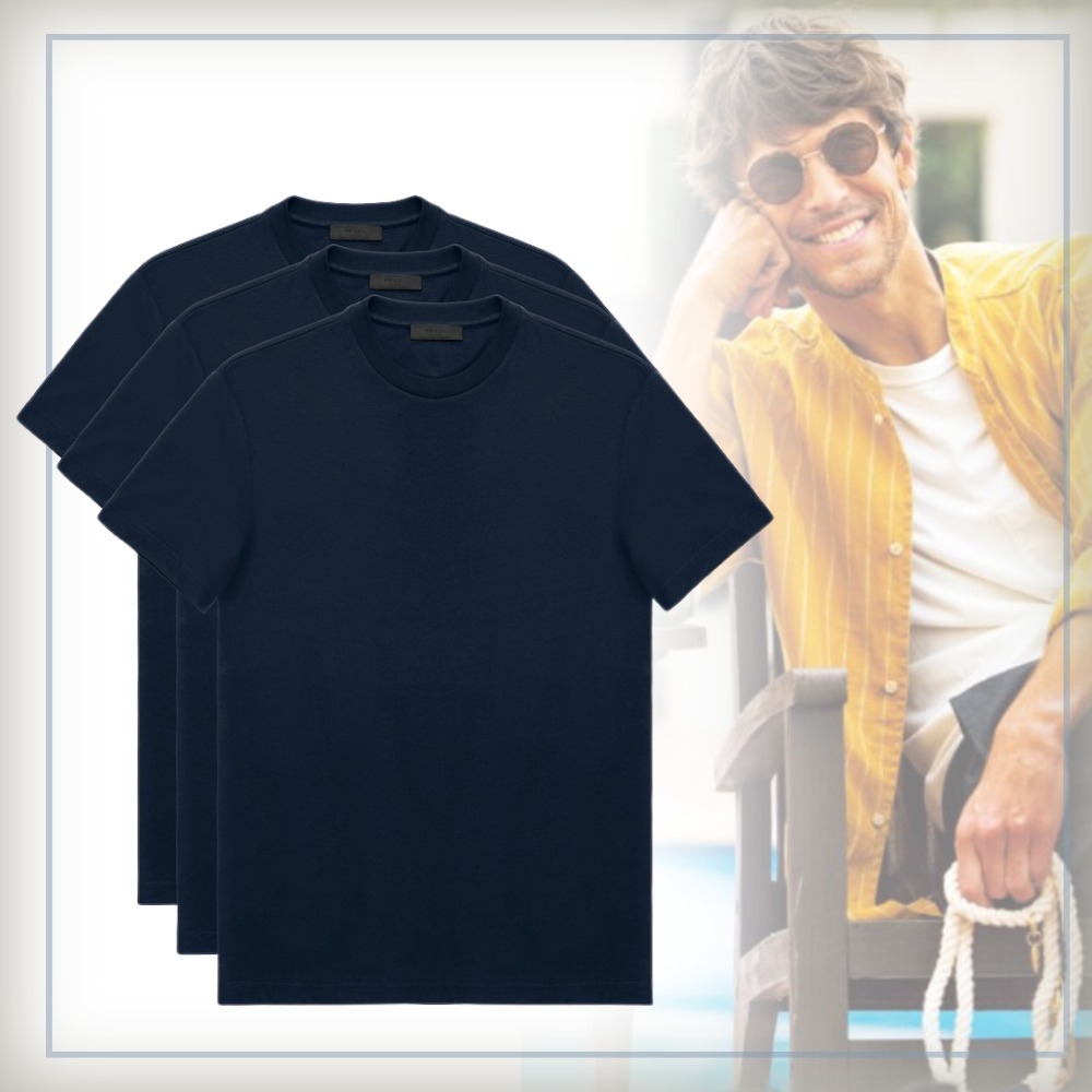 【洗練された】PRADA 3パック コットンジャージーTシャツ 半袖
