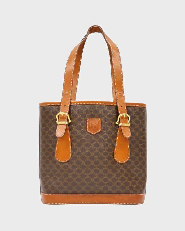 CELINE マカダム柄ブラゾン刻印トートバッグ