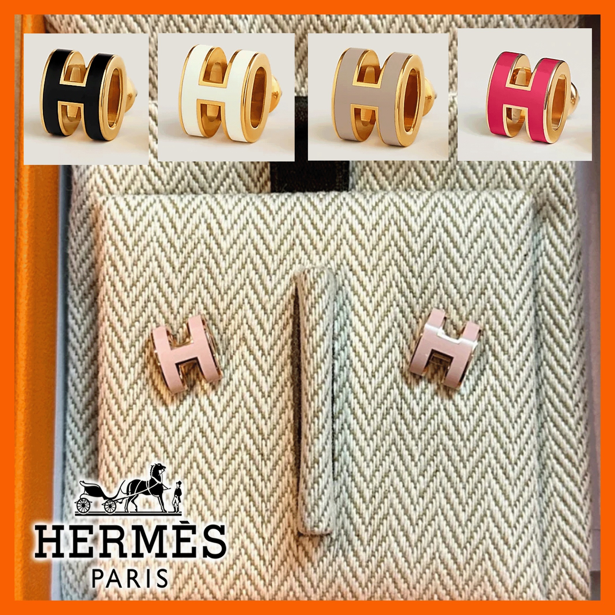 華やかさアップ【HERMES】ミニポップH ピアス