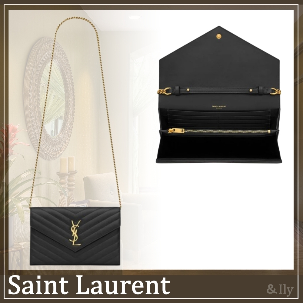 【送関込】Saint Laurent☆Cassandre matelasse chain wallet
