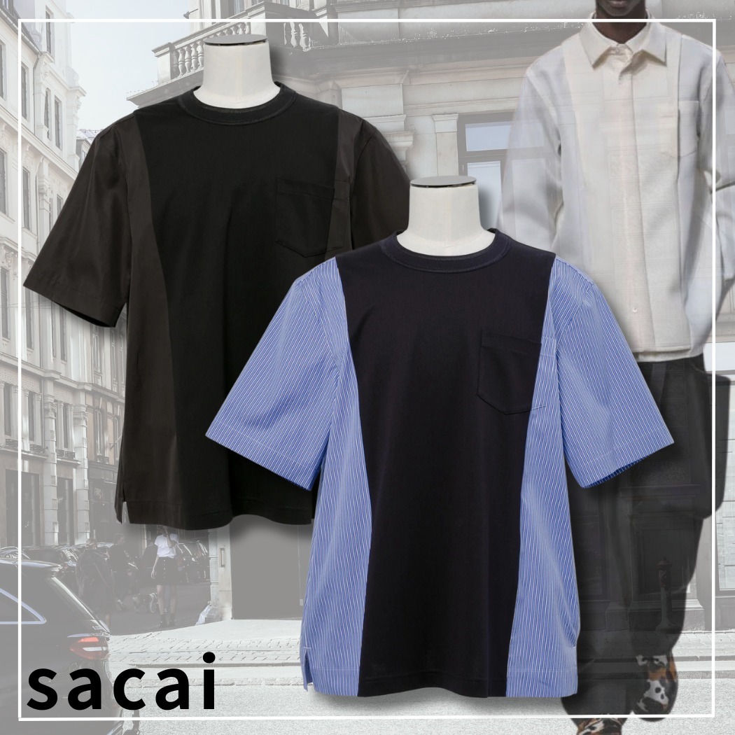 【最旬トレンド】sacai Poplin x Cotton Jersey Tシャツ