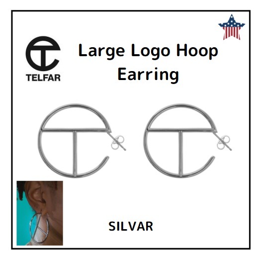 【日本未入荷】Large Logo Hoop Earring Silver  テルファー
