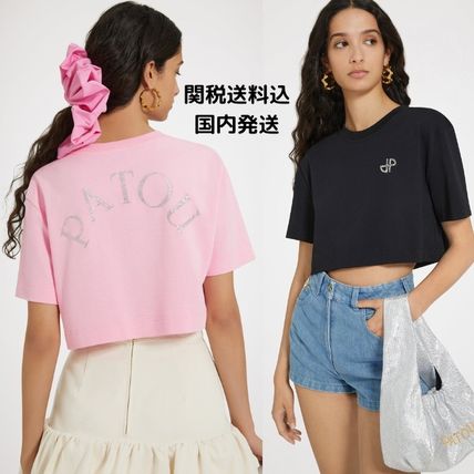 PATOU★クロップド Tシャツ 半袖 2色 トップス レディース クロップ ド PATOU(パトゥ) Tシャツ・カットソー(レディース