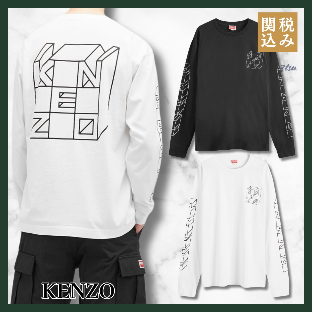 KENZO★キューブ ロング スリーブ Tシャツ ２色 長袖 トップス