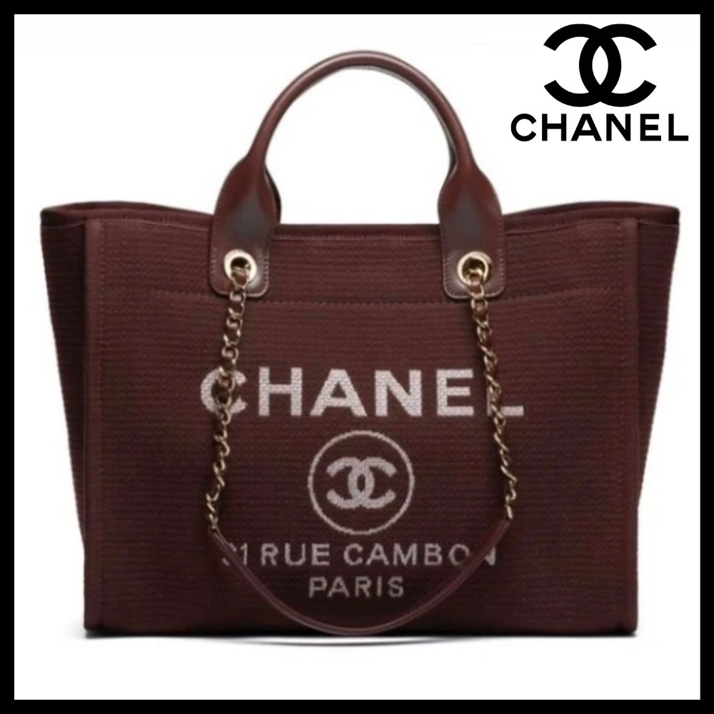 【可愛いブラウン♪】CHANELドーヴィル ショッピングバッグ