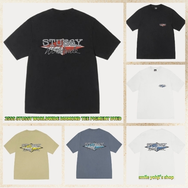 ★25SS 大人気★STUSSY WORLDWIDE DIAMOND TEE PIGMENT DYED