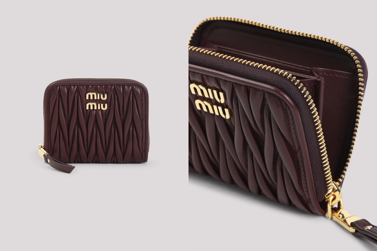 即発可能 MiuMiu マテラッセレザー コインケース BORDEAUX